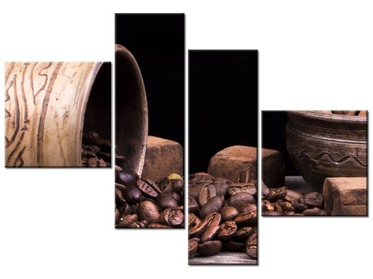 Obraz Popołudniowa kawa, 4 elementy, 100x70 cm Oobrazy