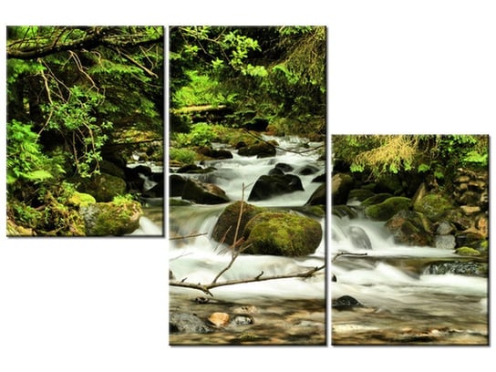 Obraz Potok wśród drzew, 3 elementy, 90x60 cm Oobrazy