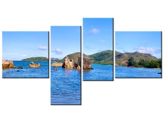 Obraz Praslin Island, 4 elementy, 100x55 cm Oobrazy
