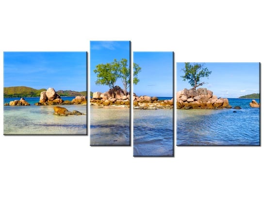 Obraz Praslin Island, 4 elementy, 120x55 cm Oobrazy