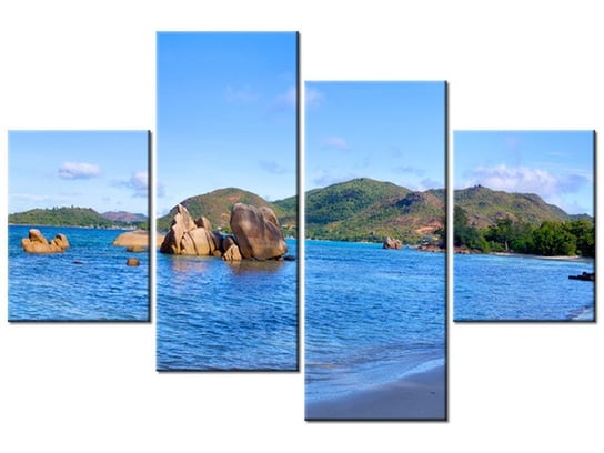 Obraz Praslin Island, 4 elementy, 120x80 cm Oobrazy