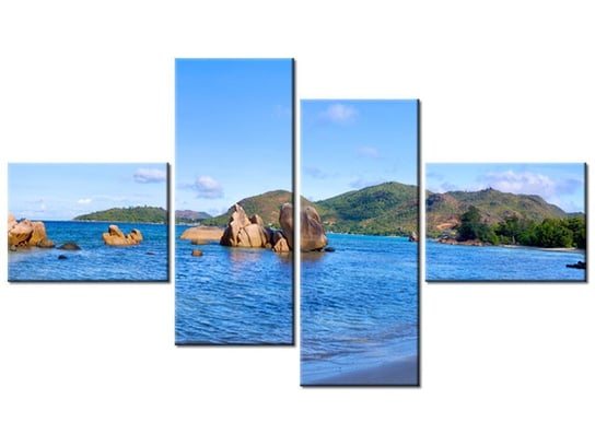 Obraz Praslin Island, 4 elementy, 140x80 cm Oobrazy