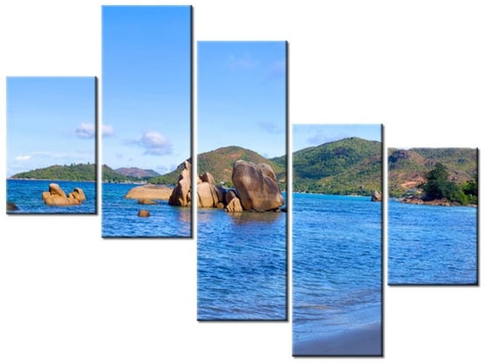 Obraz Praslin Island, 5 elementów, 100x75 cm Oobrazy