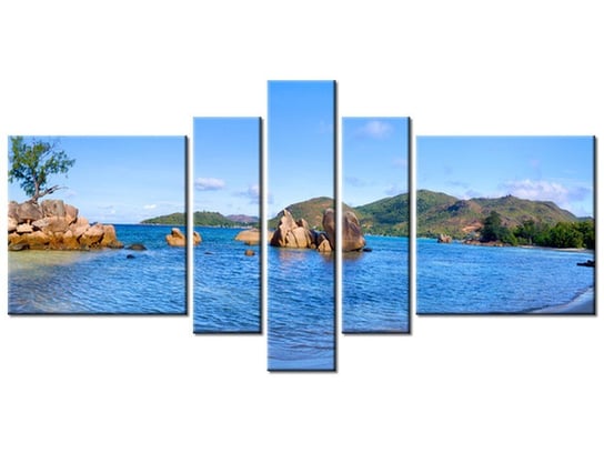 Obraz Praslin Island, 5 elementów, 160x80 cm Oobrazy