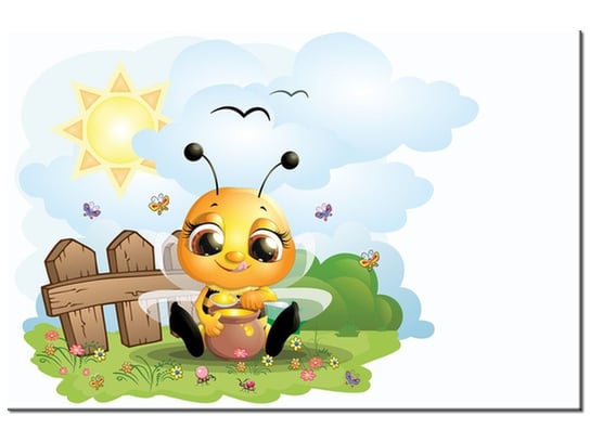 Obraz Pszczółka na łące, 60x40 cm Oobrazy