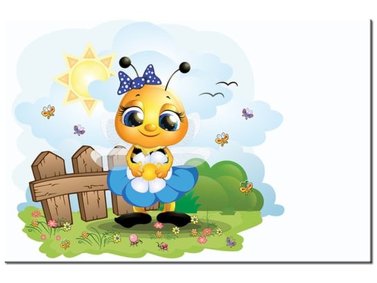 Obraz Pszczółka w niebieskiej spódniczce, 60x40 cm Oobrazy