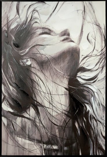 Obraz Ręcznie Malowany Kobieta Women 60X90 Czarny Eurofirany