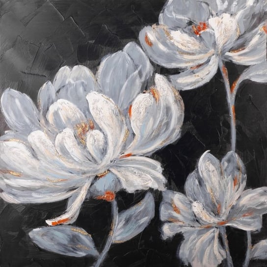 Obraz Ręcznie Malowany Kwiaty Anemone 80X80 Eurofirany