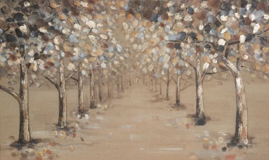 Obraz Ręcznie Malowany Na Płótnie Drzewa 60X100 Beżowy Eurofirany