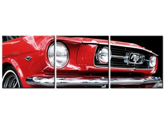 Obraz, Red Mustang - Y, 3 elementy, 150x50 cm Oobrazy