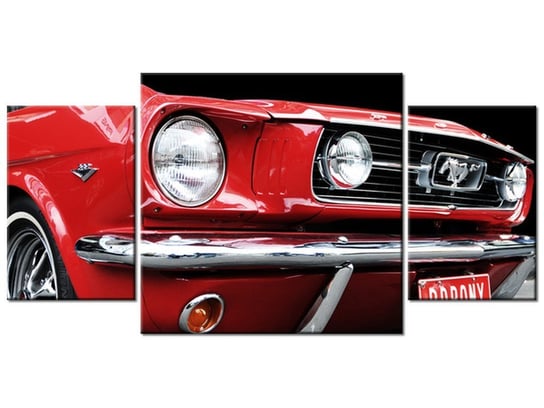 Obraz Red Mustang - Y, 3 elementy, 80x40 cm Oobrazy