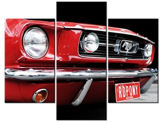 Obraz Red Mustang - Y, 3 elementy, 90x70 cm Oobrazy