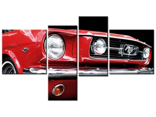 Obraz Red Mustang - Y, 4 elementy, 100x55 cm Oobrazy