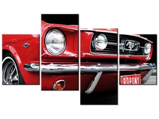 Obraz Red Mustang - Y, 4 elementy, 120x70 cm Oobrazy