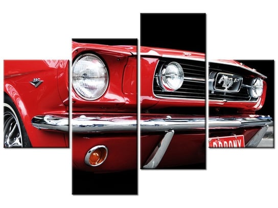 Obraz Red Mustang - Y, 4 elementy, 120x80 cm Oobrazy