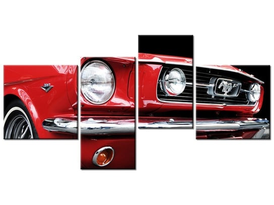 Obraz Red Mustang - Y, 4 elementy, 140x70 cm Oobrazy