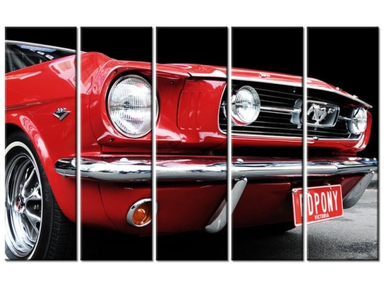 Obraz Red Mustang - Y, 5 elementów, 100x63 cm Oobrazy