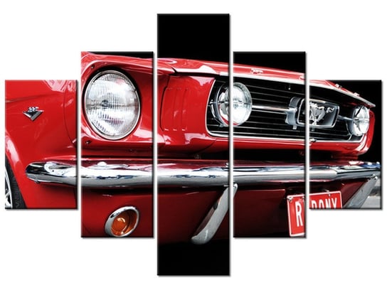Obraz, Red Mustang - Y, 5 elementów, 100x70 cm Oobrazy
