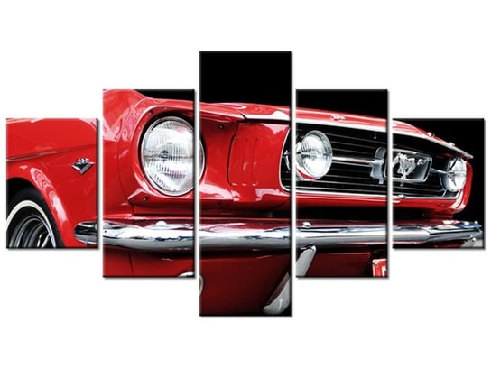 Obraz Red Mustang - Y, 5 elementów, 125x70 cm Oobrazy