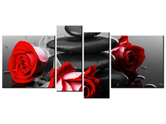Obraz Roses and spa, 4 elementy, 120x55 cm Oobrazy