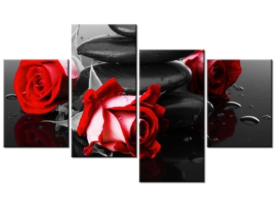 Obraz Roses and spa, 4 elementy, 120x70 cm Oobrazy