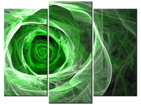 Obraz Róża fraktalna green, 3 elementy, 90x70 cm Oobrazy
