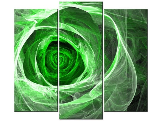 Obraz Róża fraktalna green, 3 elementy, 90x80 cm Oobrazy