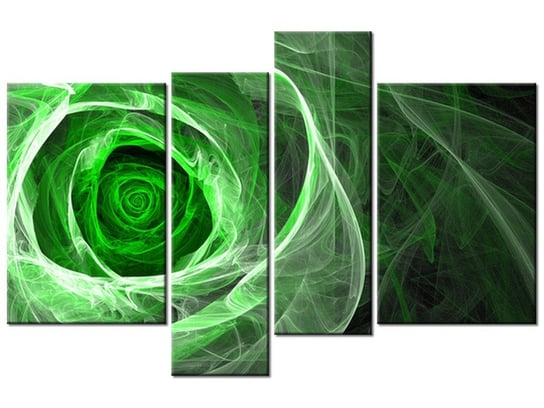 Obraz Róża fraktalna green, 4 elementy, 130x85 cm Oobrazy