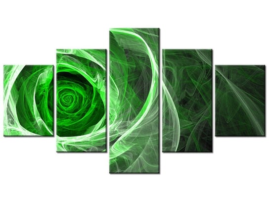 Obraz Róża fraktalna green, 5 elementów, 125x70 cm Oobrazy
