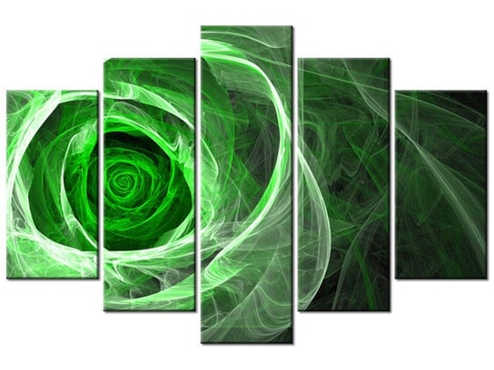 Obraz Róża fraktalna green, 5 elementów, 150x100 cm Oobrazy