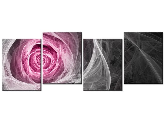 Obraz Róża fraktalna w fuksji, 4 elementy, 120x45 cm Oobrazy