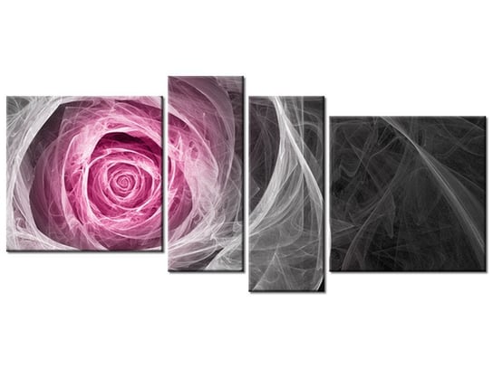 Obraz Róża fraktalna w fuksji, 4 elementy, 120x55 cm Oobrazy