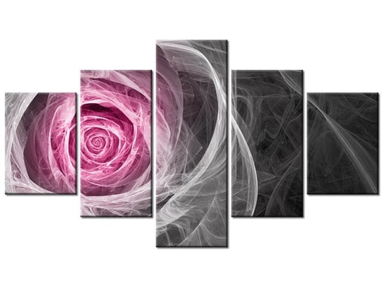 Obraz Róża fraktalna w fuksji, 5 elementów, 125x70 cm Oobrazy