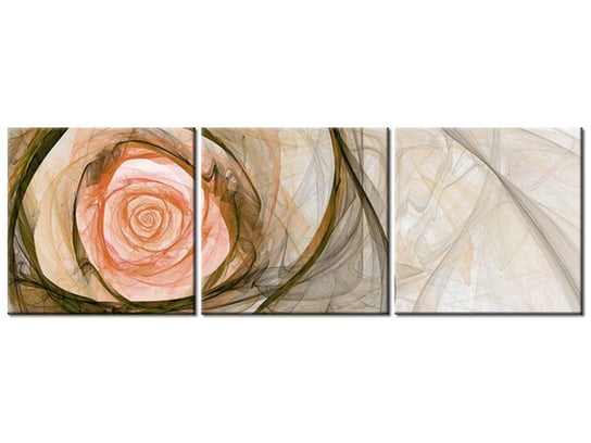 Obraz Róża fraktalowa, 3 elementy, 120x40 cm Oobrazy