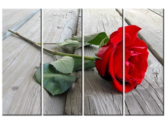 Obraz Róża na deskach, 4 elementy, 120x80 cm Oobrazy