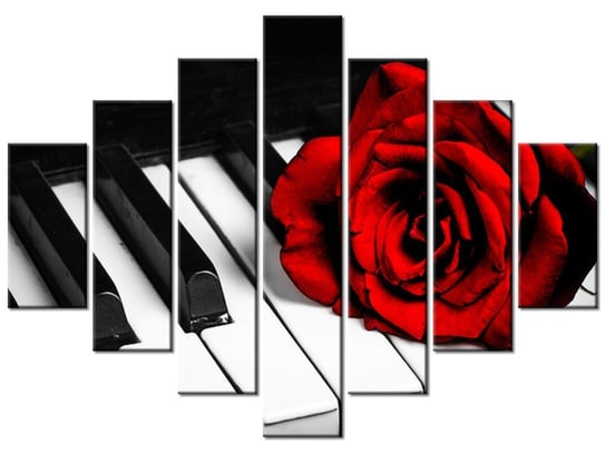 Obraz Róża na fortepianie, 7 elementów, 210x150 cm Oobrazy