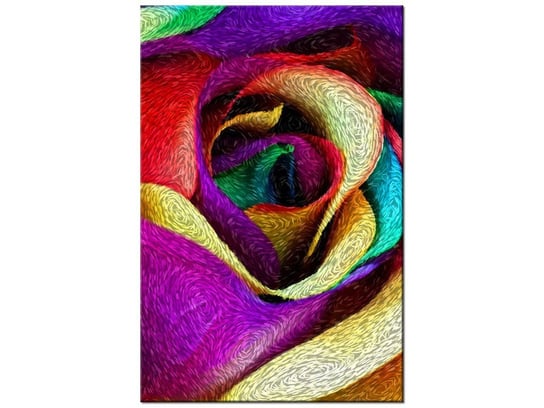 Obraz Róża w stylu Van Gogh, 40x60 cm Oobrazy