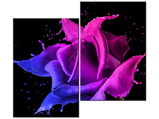 Obraz Róża z farb - Jakub Banaś, 2 elementy, 80x70 cm Oobrazy