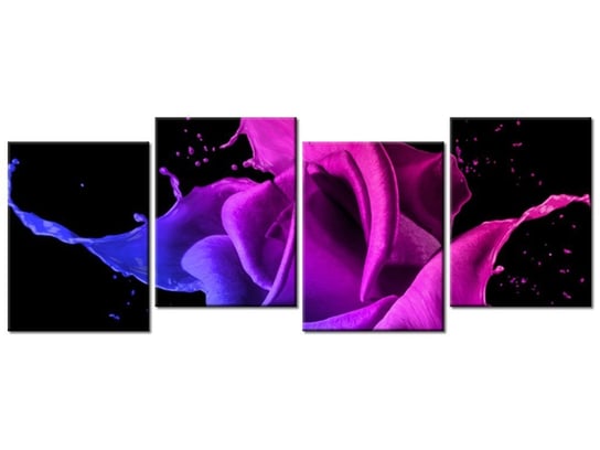 Obraz Róża z farb - Jakub Banaś, 4 elementy, 120x45 cm Oobrazy