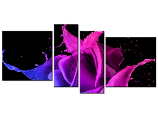 Obraz Róża z farb - Jakub Banaś, 4 elementy, 120x55 cm Oobrazy