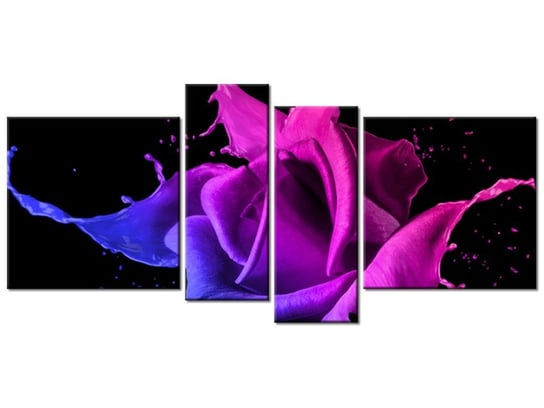 Obraz Róża z farb - Jakub Banaś, 4 elementy, 120x55 cm Oobrazy