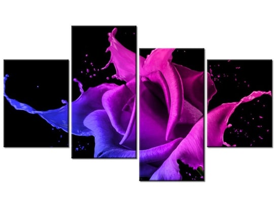 Obraz Róża z farb - Jakub Banaś, 4 elementy, 120x70 cm Oobrazy