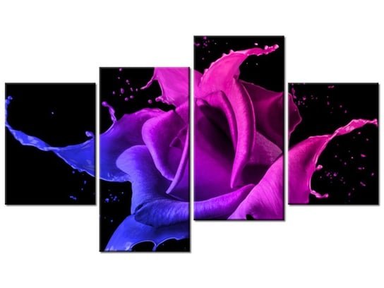 Obraz Róża z farb - Jakub Banaś, 4 elementy, 120x70 cm Oobrazy