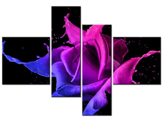 Obraz Róża z farb - Jakub Banaś, 4 elementy, 130x90 cm Oobrazy