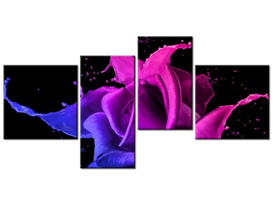 Obraz Róża z farb - Jakub Banaś, 4 elementy, 140x70 cm Oobrazy