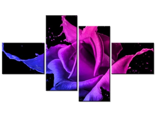 Obraz Róża z farb - Jakub Banaś, 4 elementy, 140x80 cm Oobrazy