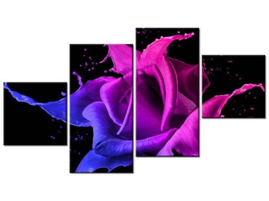 Obraz Róża z farb - Jakub Banaś, 4 elementy, 160x90 cm Oobrazy