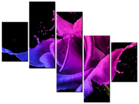 Obraz Róża z farb - Jakub Banaś, 5 elementów, 100x75 cm Oobrazy