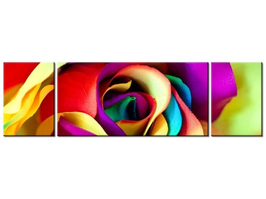 Obraz Róża z materiału, 3 elementy, 170x50 cm Oobrazy