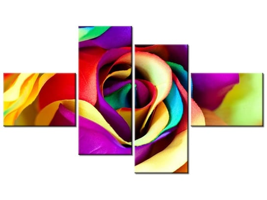 Obraz Róża z materiału, 4 elementy, 140x80 cm Oobrazy